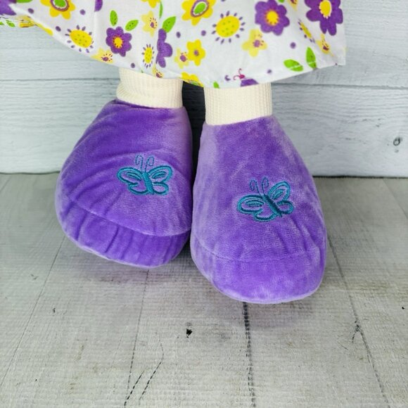 Large 24" Calplush CUTIE DOLLS Girl Purple Floral Butterfly Doll Plush W Tags - Picture 13 of 16